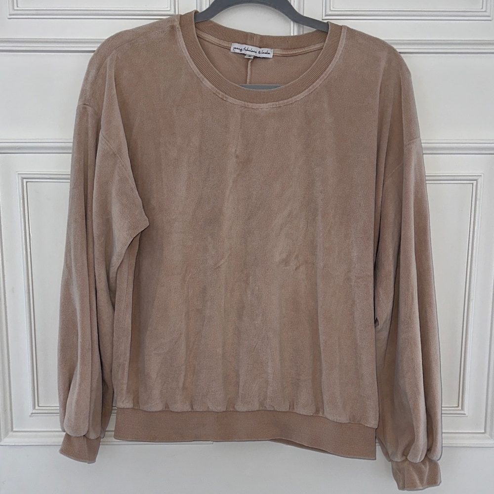 Young Fabulous & Broke Tan Velour Sweatshirt